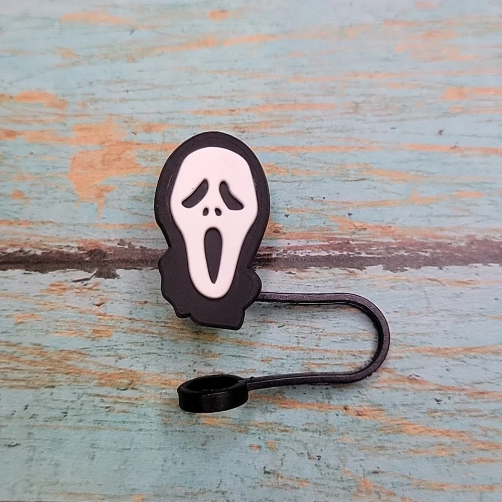 Scream Ghost Face Straw Topper - Picture 3 of 5